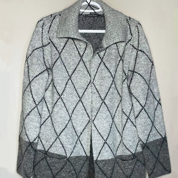 TAHARI Open Front Cardigan  LARGE - Picture 1 of 14